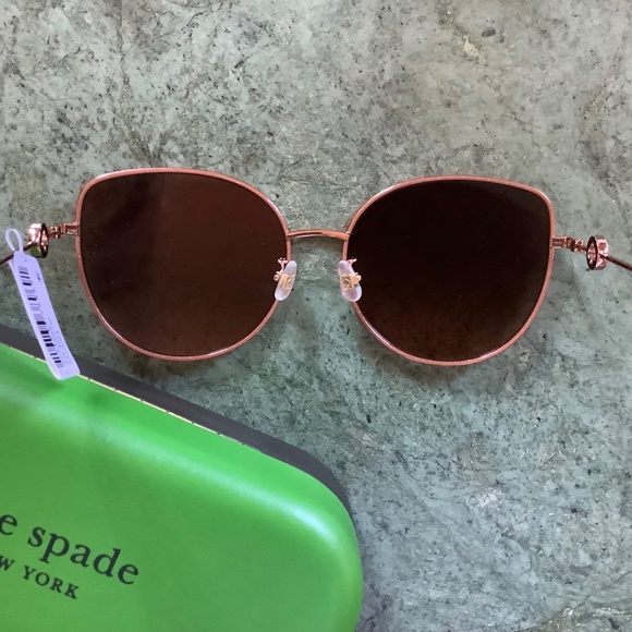 Kate Spade 60mm Cat Eye Sunglasses Rose Gold
